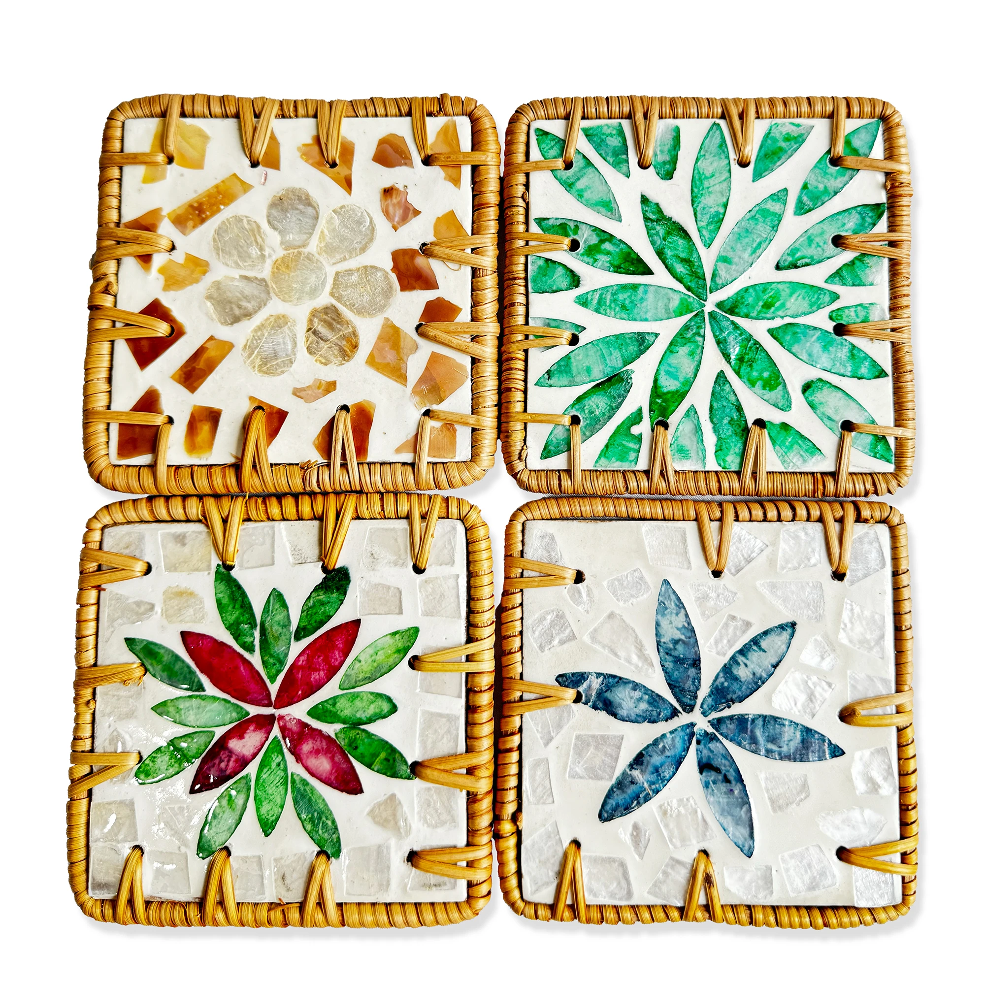 Handmade Rattan Coaster Set of 4